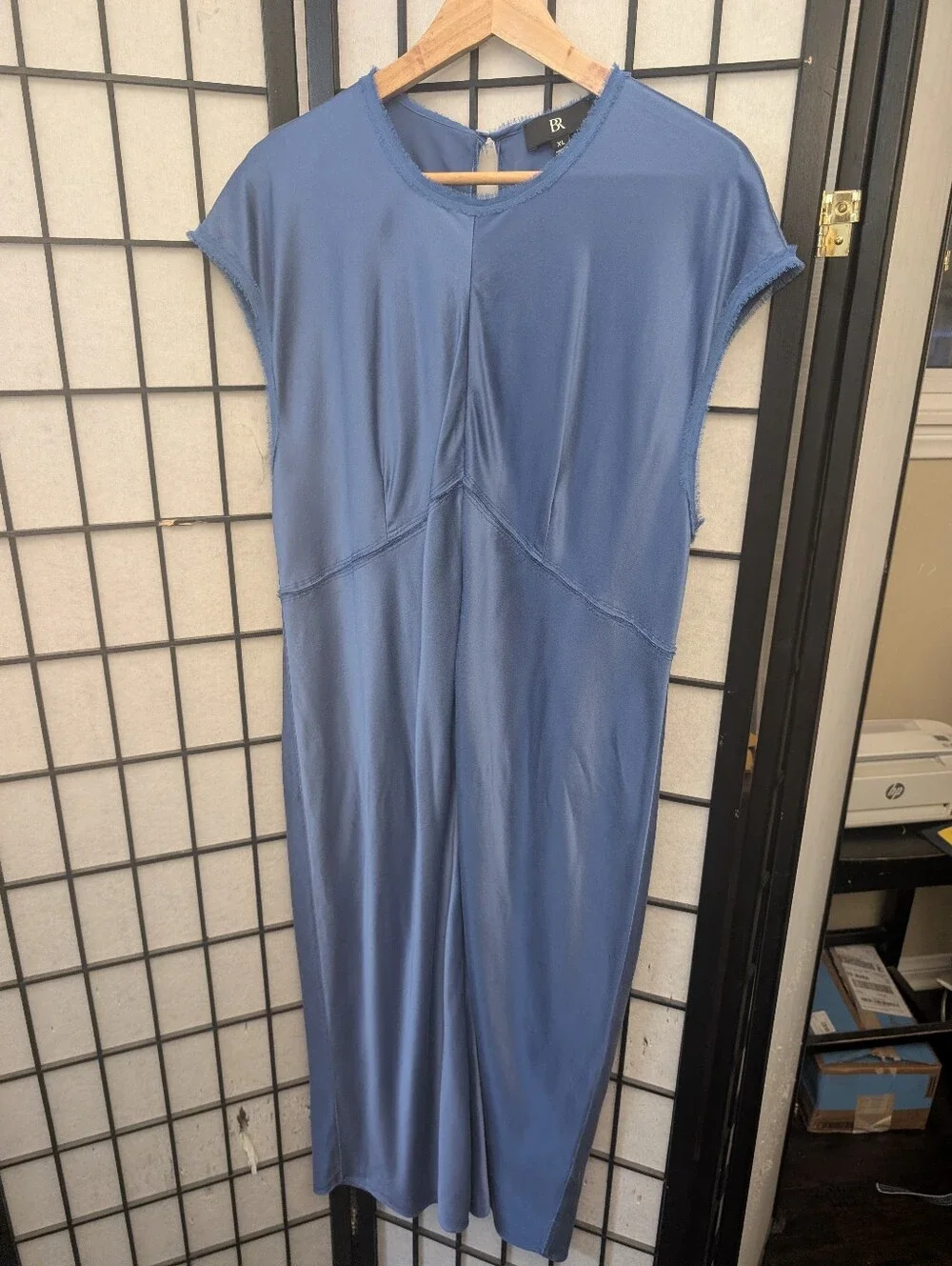 Banana Republic Satin Midi Dress in Blue - Picture 9 of 11